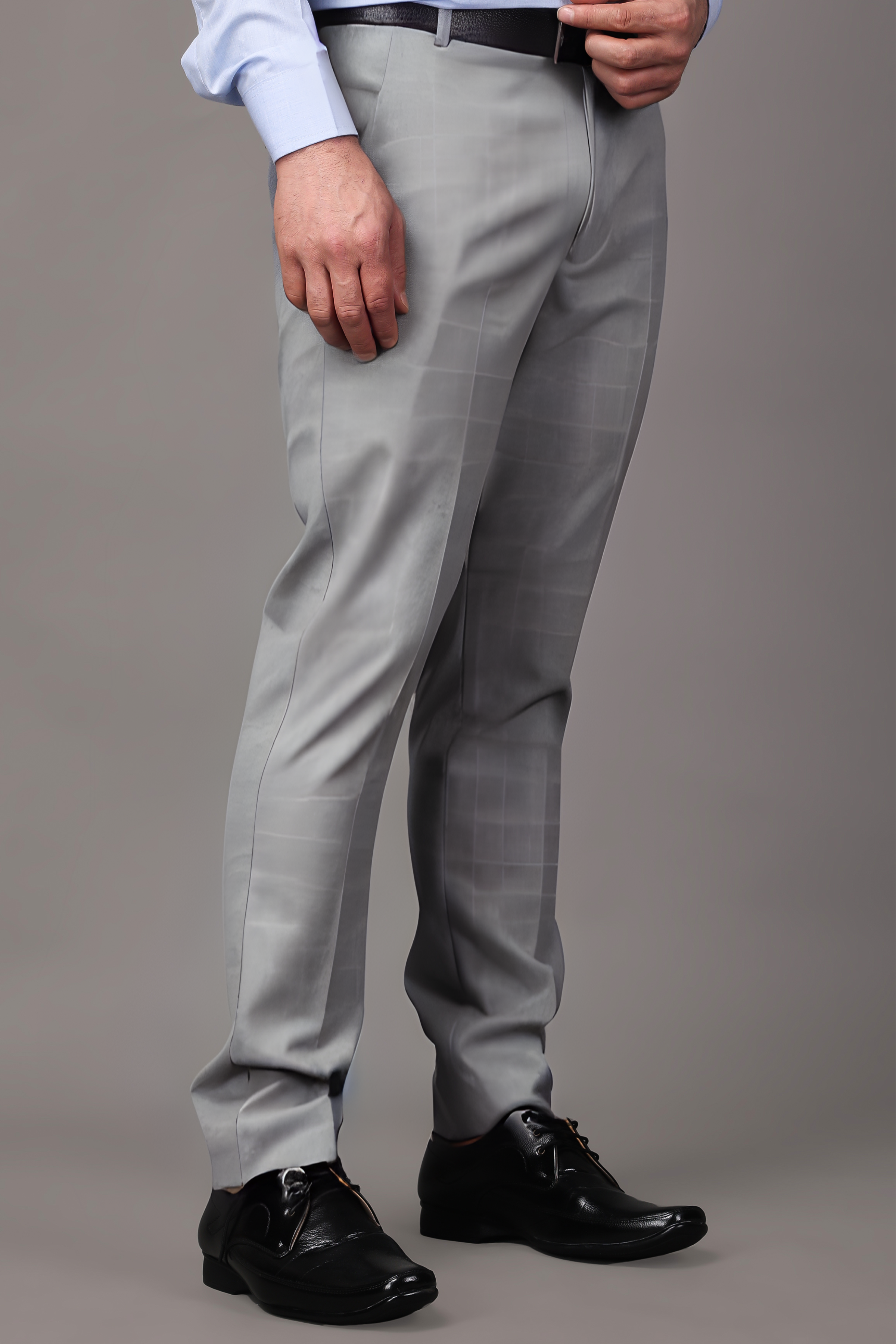 Sharkskin Suit Pants - Light Grey | Charles Tyrwhitt